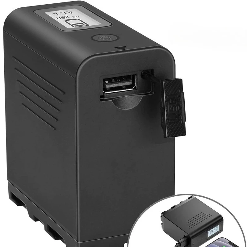 Akumulator do aparatu 6600mAh NP-F980L do Sony CCD-TR1 CCD-TR200 CCD-TR300 z wyjściem USB i wyświetlaczem LCD, akumulator wielokrotnego ładowania