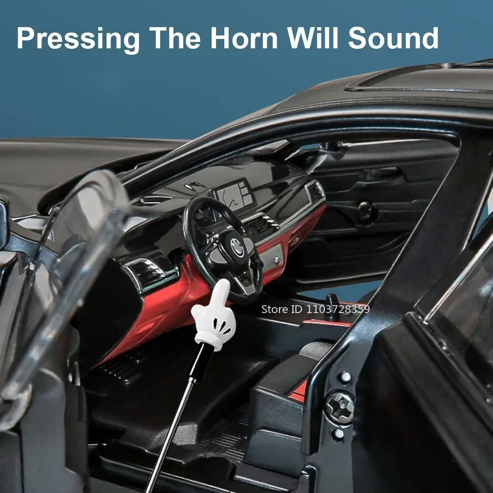 Modèles de voitures jouets M3 1:24 760LI, véhicules miniatures en alliage moulé sous pression, son et lumière, portes ouvertes, Absorption des chocs, cadeaux pour enfants