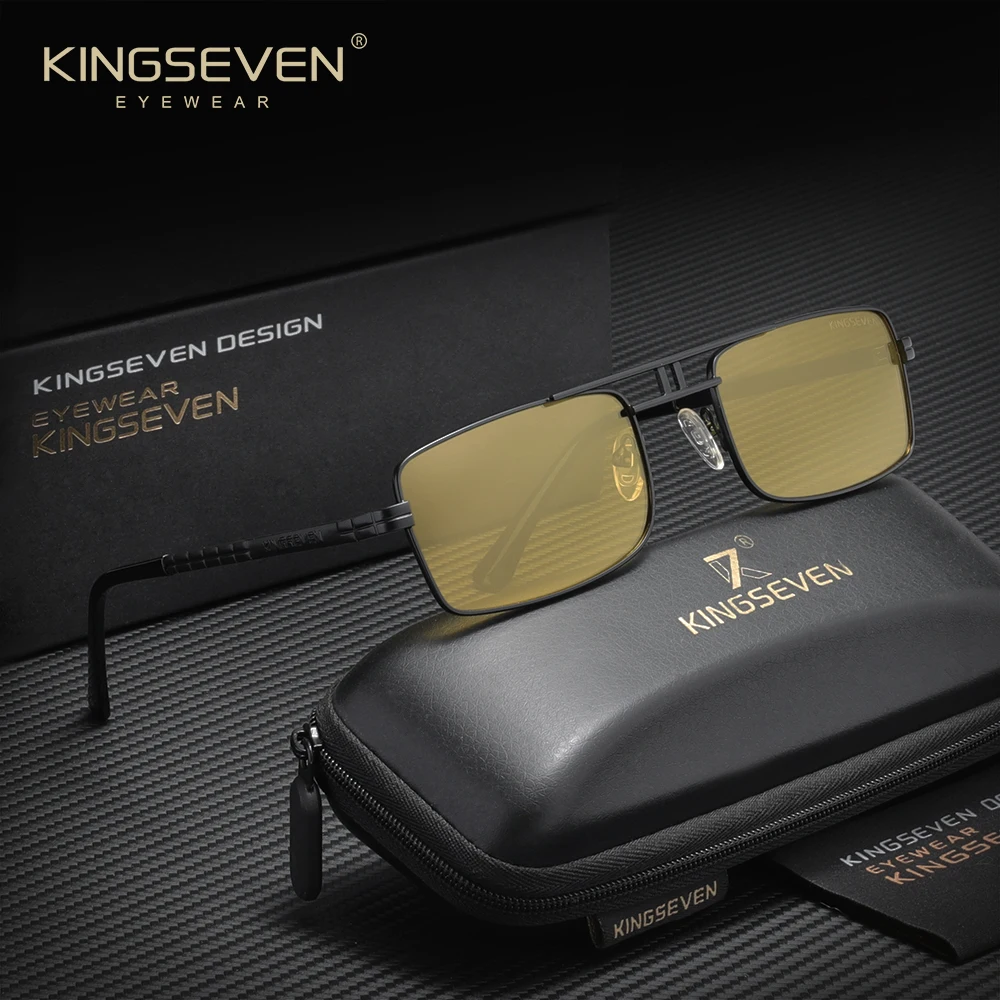 KINGSEVEN Brand Fashion Polarized UV400 Protective Glasses Sunglasses Fishing Rectangle Men Women Driving Alloy Outdoor Eyewear