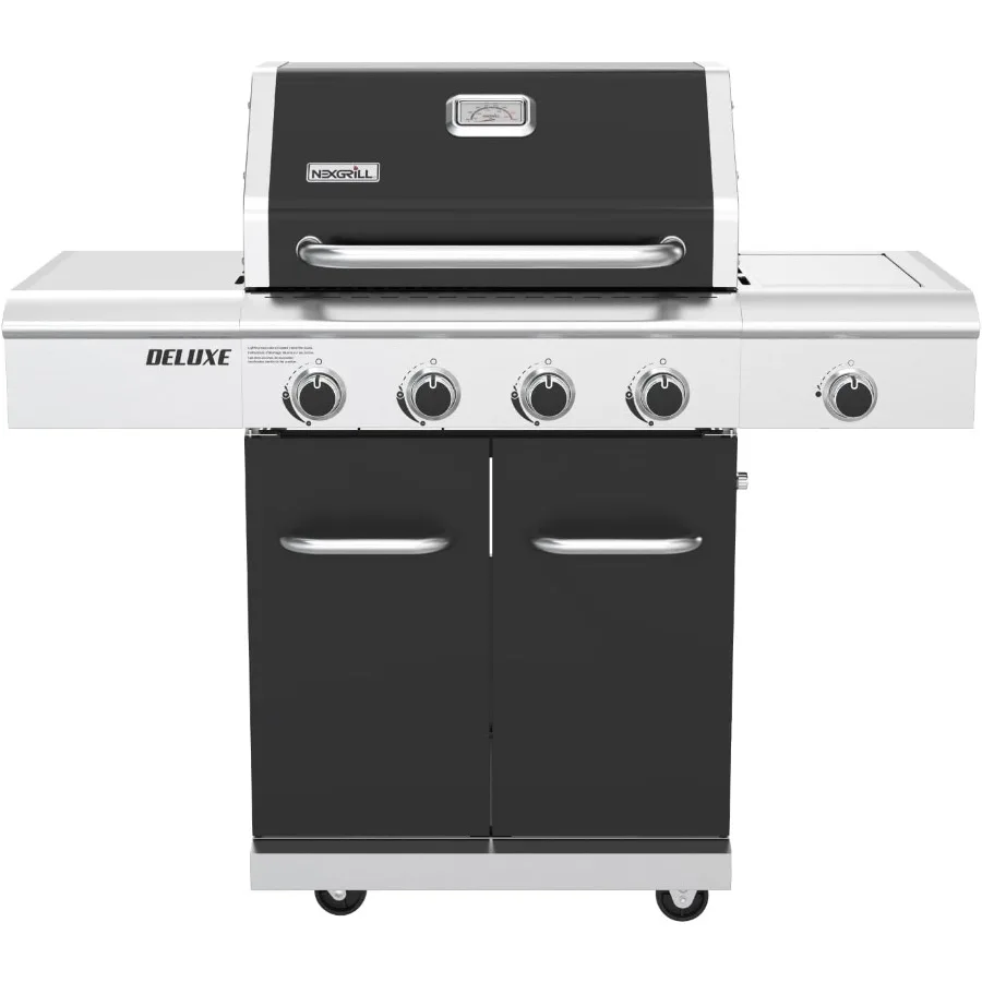 

4Burner Dual Fuel Gas Grill with Side Burner and Griddle Insert 626 SQ In Total Cooking Space 59 000 BTUs Output BBQ Grill Perf