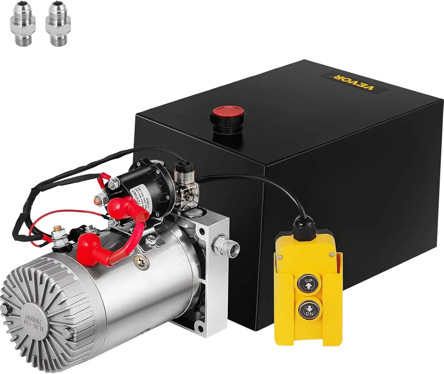 

Hydraulic Power Unit 12 Quart Hydraulic Pump 12V Dump Trailer Pump Single Acting Hydraulic Power Pack 3200 PSI Electric