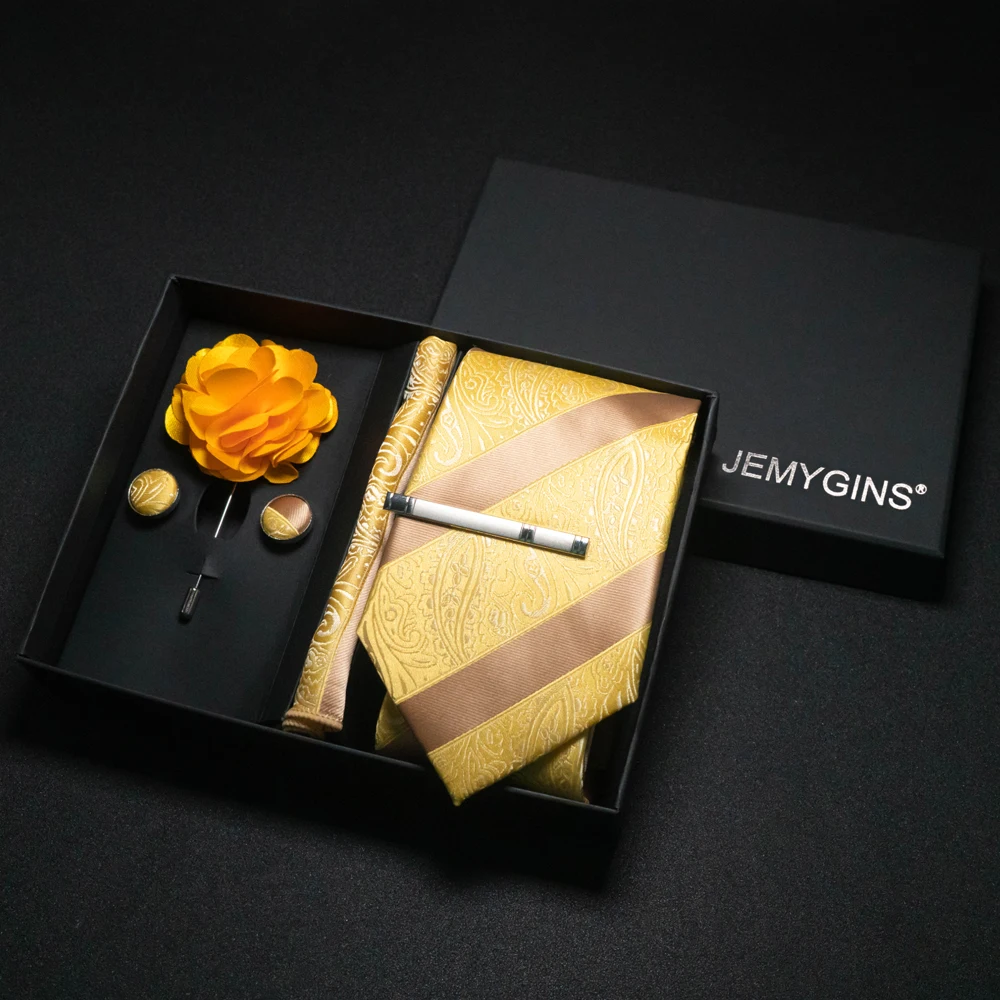 Weinrote Herrenkrawatte, Paisley-Seidenkrawatte, Einstecktuch, Manschettenknöpfe, luxuriöses Geschenkbox-Set, Hochzeitskrawatte, Accessoires, Krawatte für Herren – Detail 6