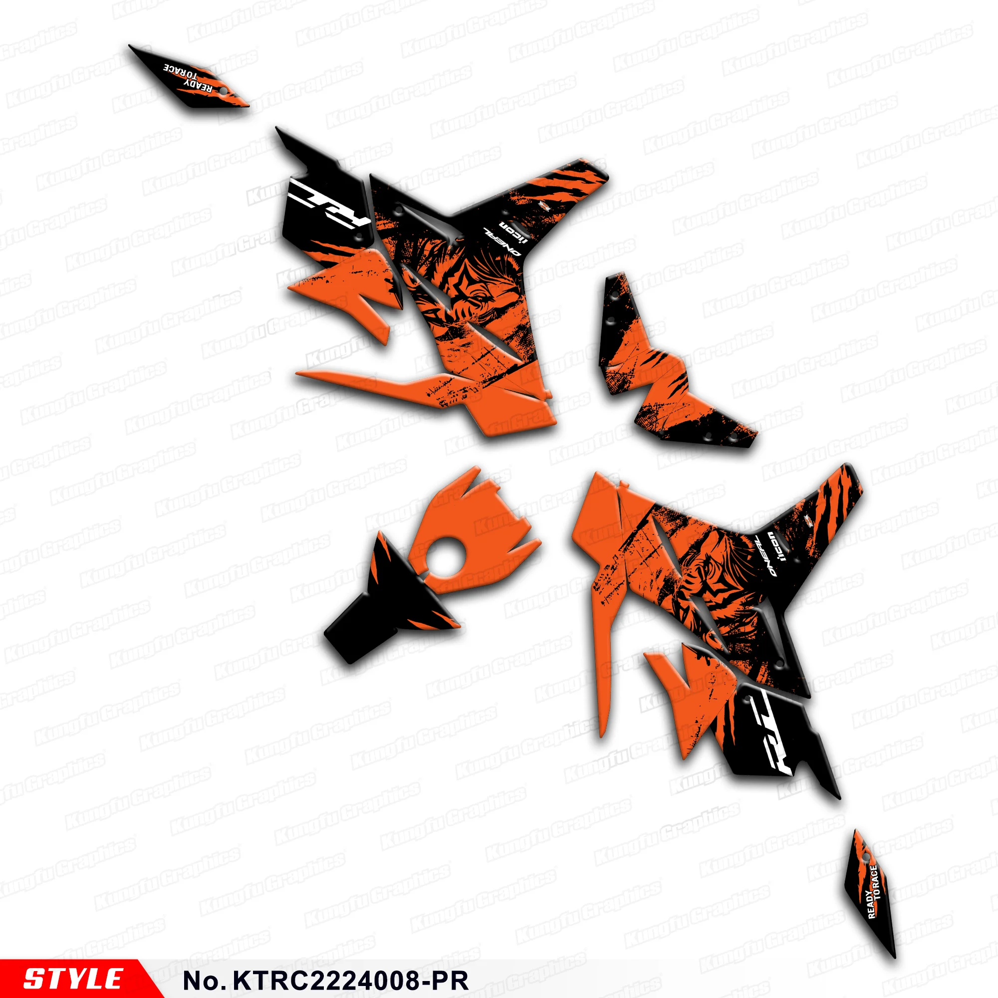 

JY RACING Adhesive Sticker Motorcycle Decals Decoration for KTM RC 125 RC200 RC 390 2022 2023 2024, KTRC2224008-PR
