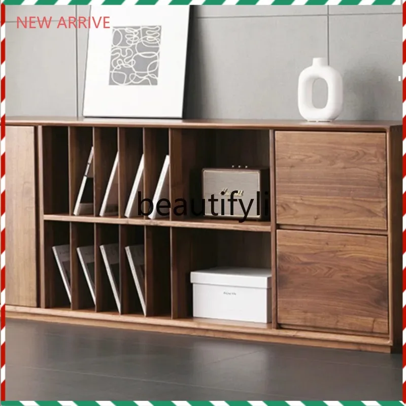 

D2520 North American Black Walnut Solid Wood Sideboard Cabinet Bedroom Wall Storage Cabinet Modern Minimalist Drawer Cabinet