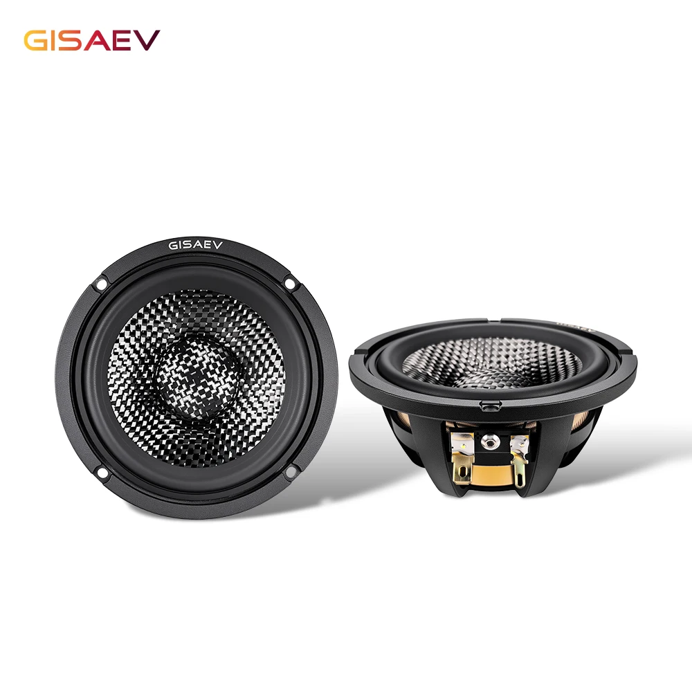 2Pcs 3.5 Inch High-Quality Carbon Fiber Cone Car Midrange Speaker HiFi Sound Reduce Distortion Audio Upgrade