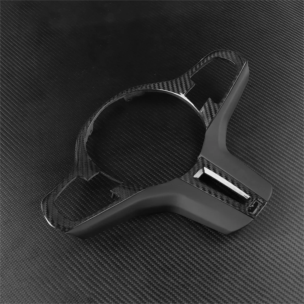 Carbon Fiber Car Steering Wheel Panel Decoration Cover Trim  Frame For BMW G01 G02 G30 M5 F90 F98 X3M X4M