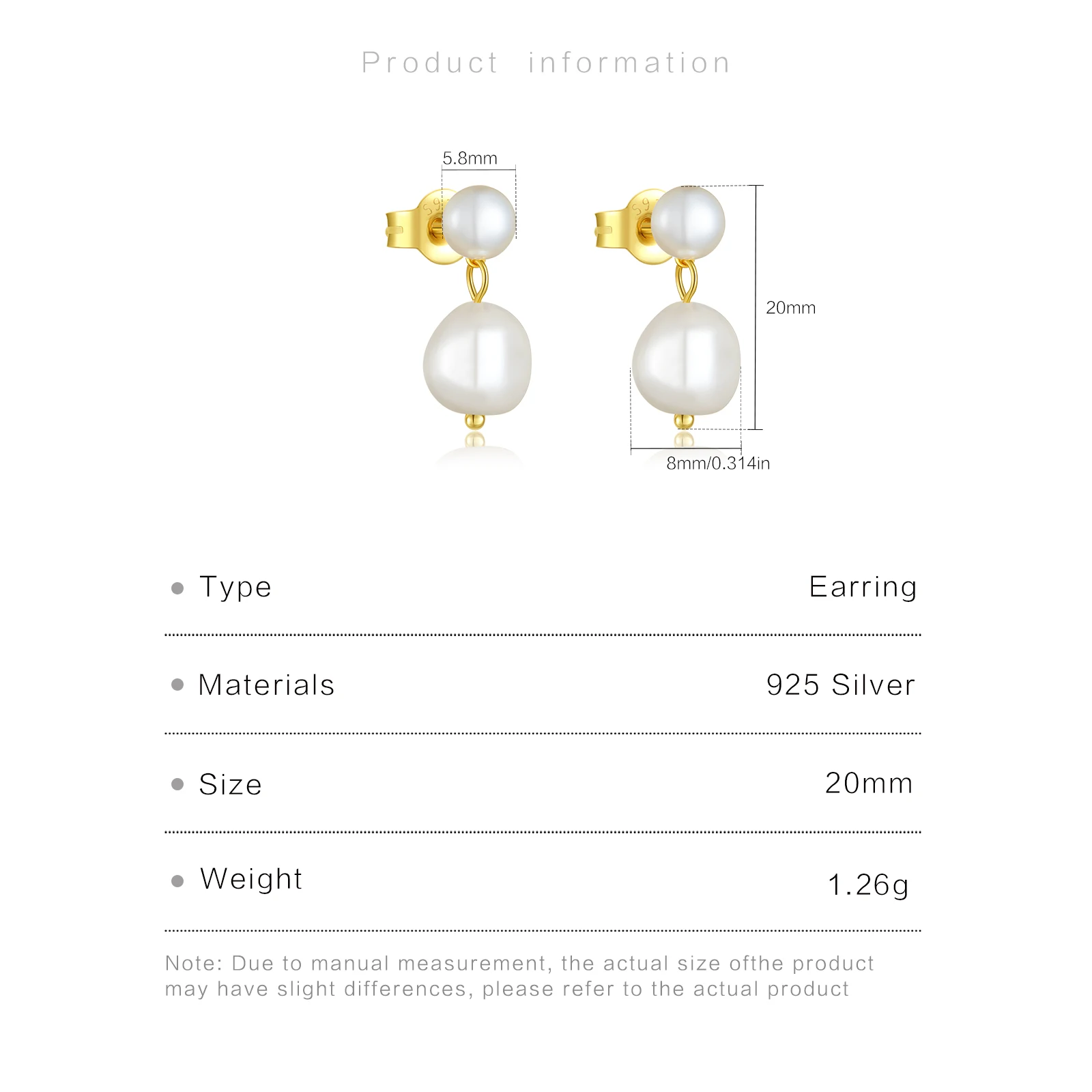 VEWANT Women 925 Sterling Silver Two Pearl Pendant Drop Stud Earring 2026 New Fine Fashion Wedding Anniversary Jewelry Gift 6