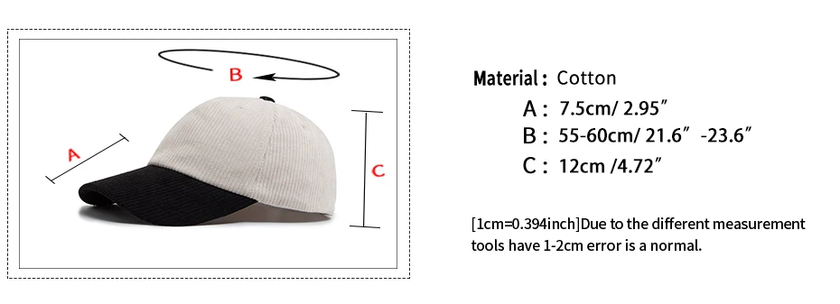 Winter Cord Weibliche Baseball Caps Herbst Casual frauen Hut Fashion Outdoor Sport Männer Kappe Zwei Farbe Passenden Hip Hop hüte – Detail 3