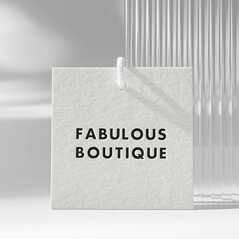 Custom Own Logo Clothing Hang Price Tag Garment Clothes T Shirt Paper Swing Hang Tags for Apparel view 5
