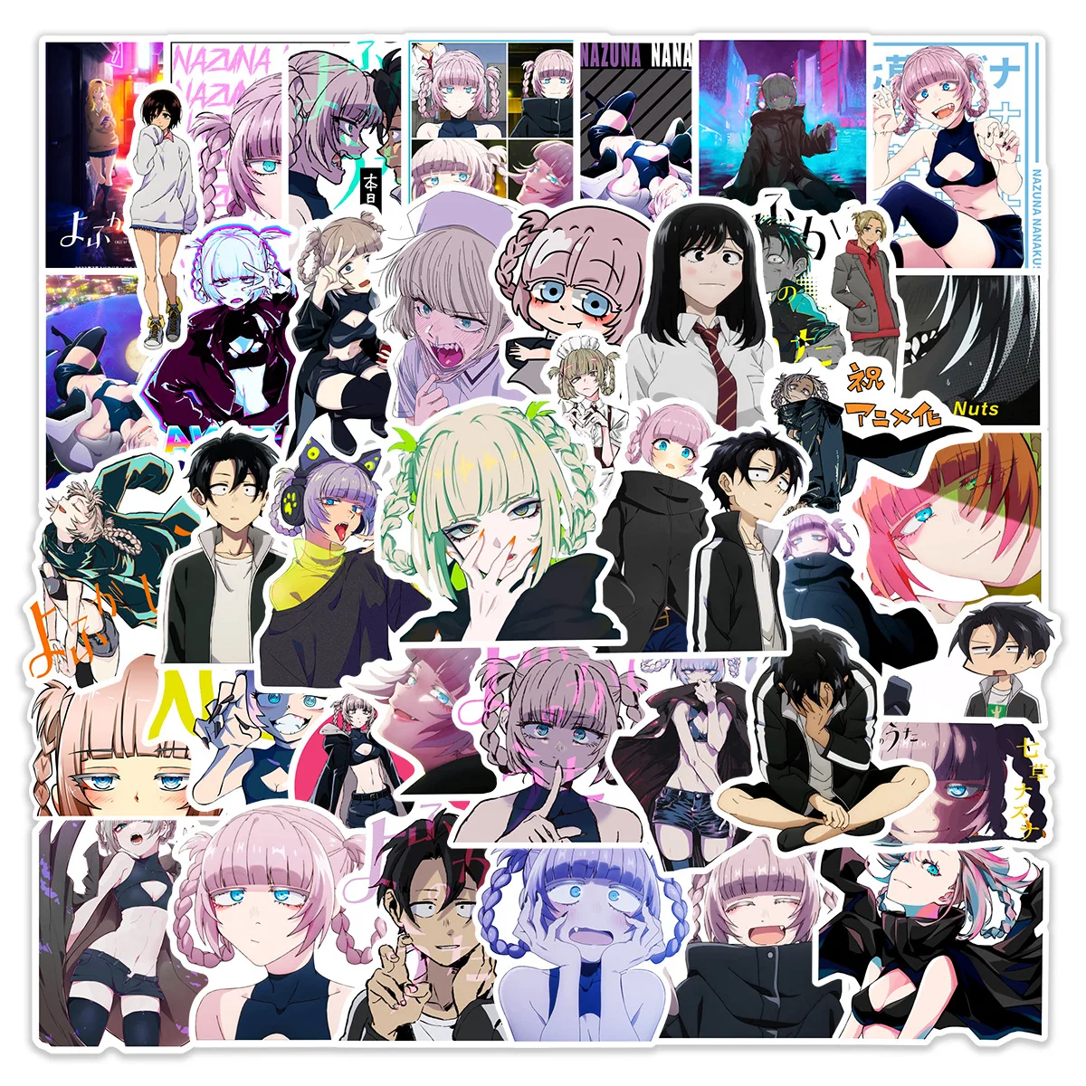 

50Pcs Anime CALL OF THE NIGHT Stickers Nazuna DIY Scrapbooking Phone Luggage Skateboard Decorative Waterproof Decals