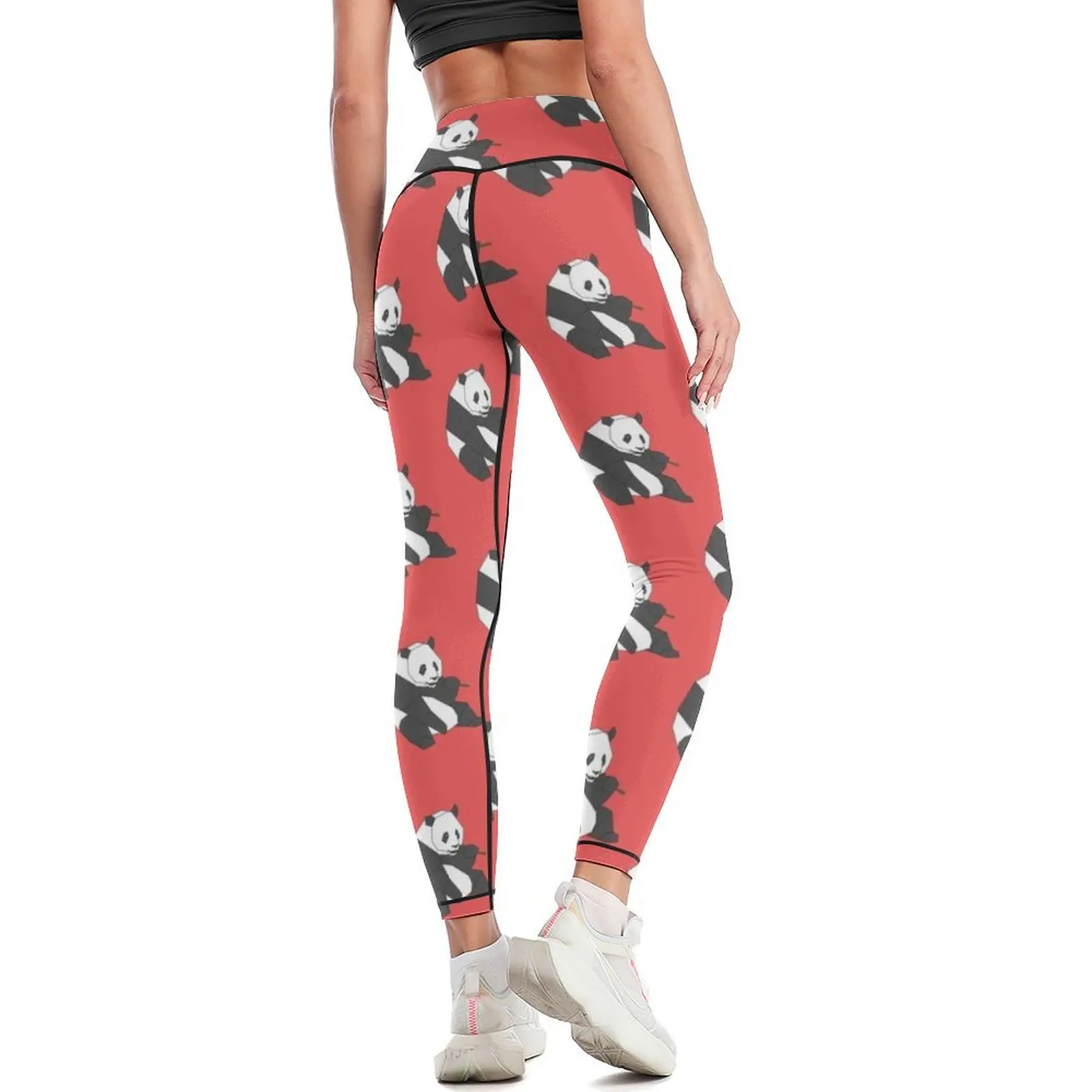 Geometric Panda Bear Leggings sport legging Golf wear Sweatpants Womens Leggings