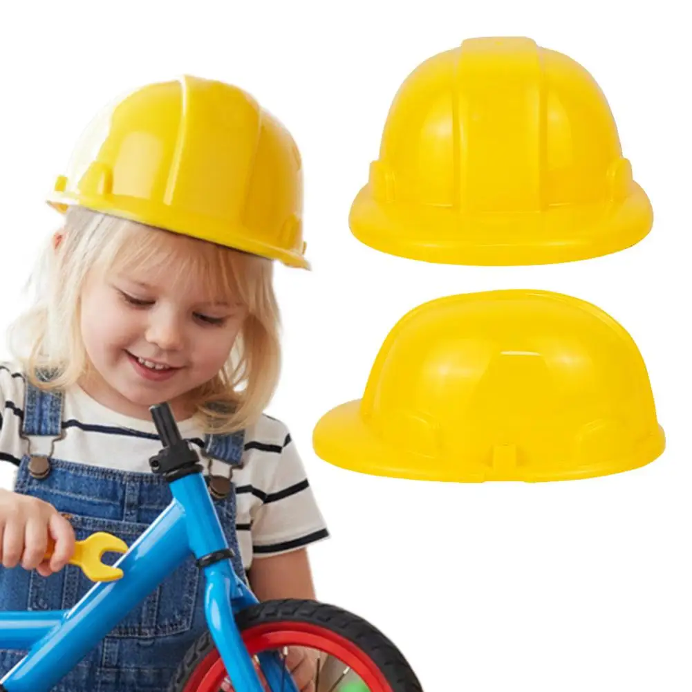 Kids Construction Helmets Yellow Plastic Safety Hats for Role Play Creative Thinking Development Play House Worker's Hat
