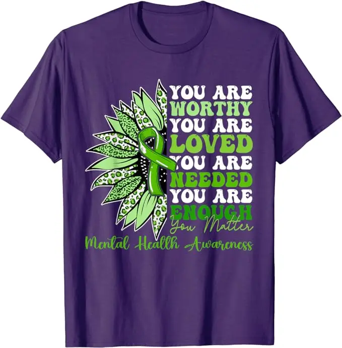 Motivational Support Warrior Mental Health Awareness Gifts T-Shirt Sùnlower Groovy Graphic Outfits Letters Printed Saying Tees