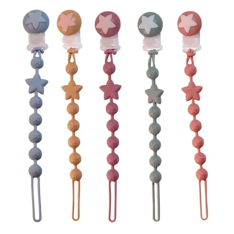 1PCS Promotional Food Grade Pacifier Hold Nipple Clips Chupetas Silicone Baby Pacifier Chain