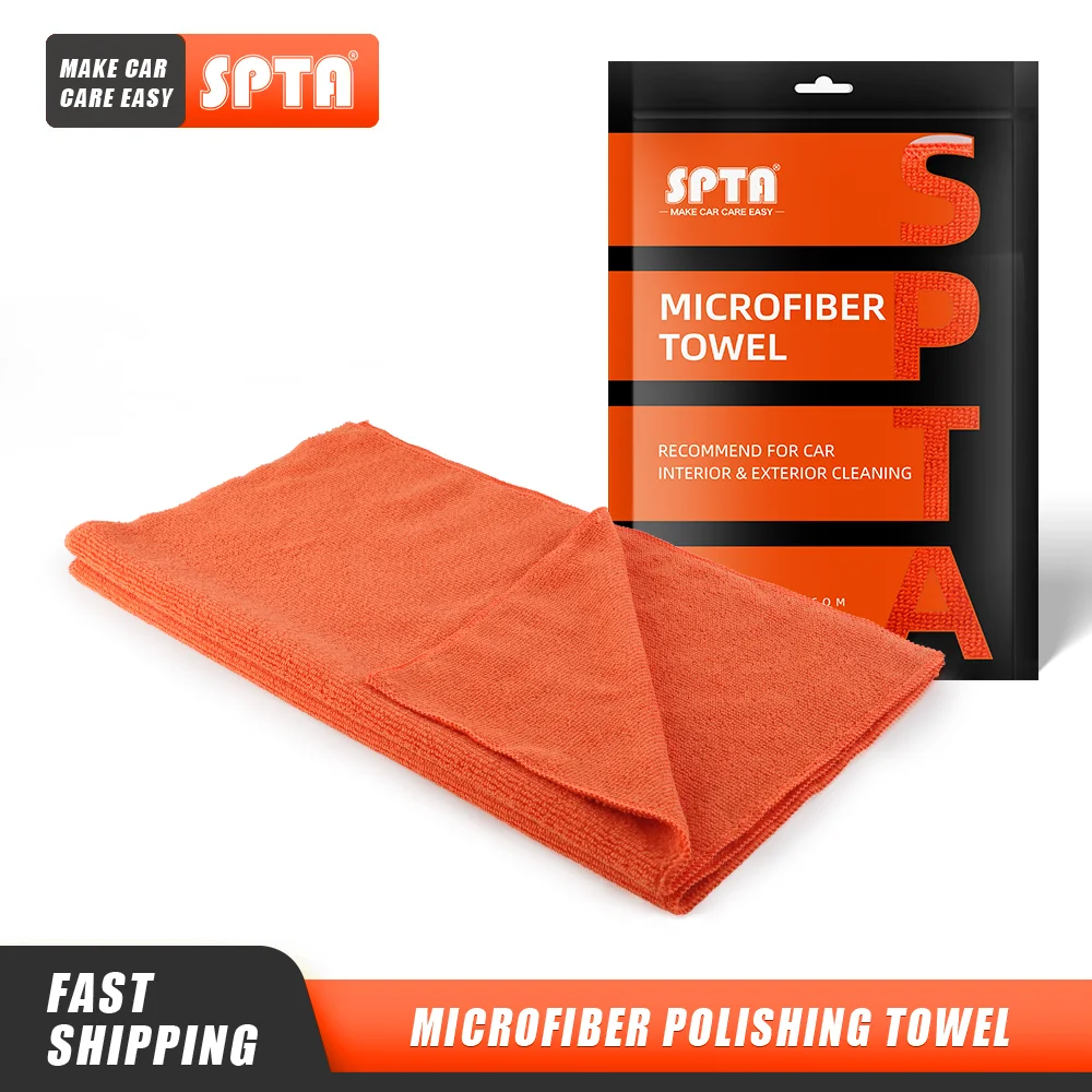 (Bulk Sale 1-20pcs) SPTA Microfiber Edge Extra Soft Car Clean Remove Wax Cloth Automobile Motorcycle Washing Towel 40*40 CM