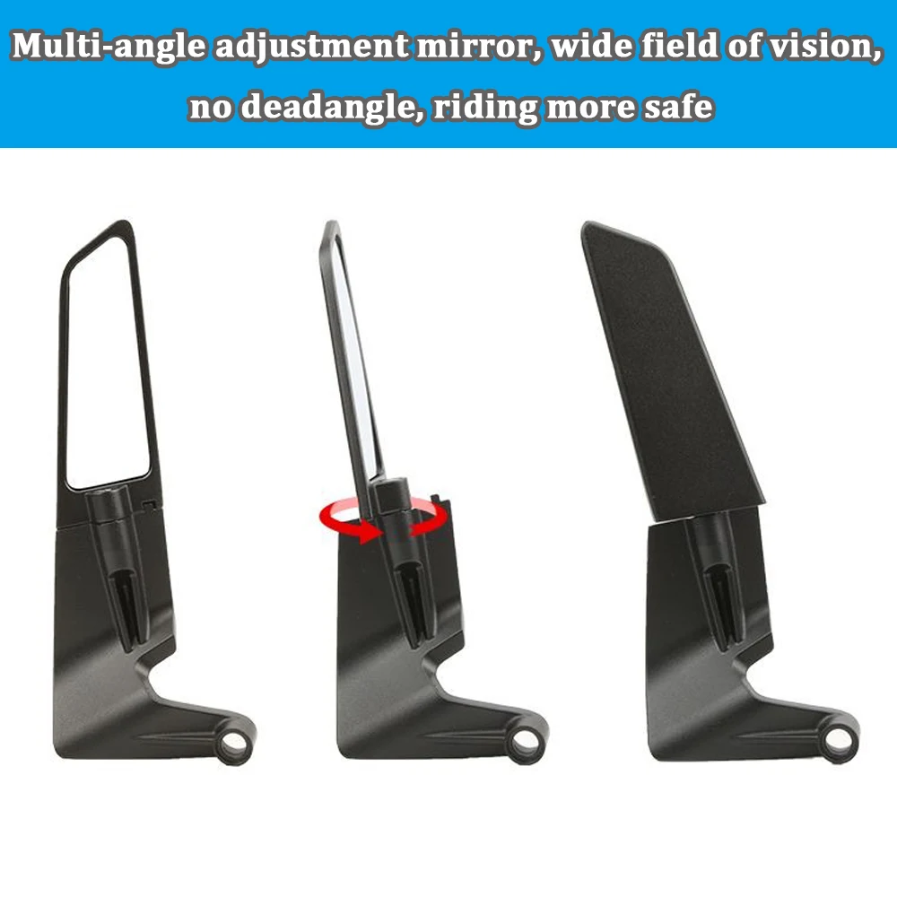For YAMAHA MT03 MT07 MT09 MT10 XMAX KTM BMW S1000R Motorcycle Mirrors Stealth Winglets Mirror Kits To Rotate Adjustable Mirrors image 3