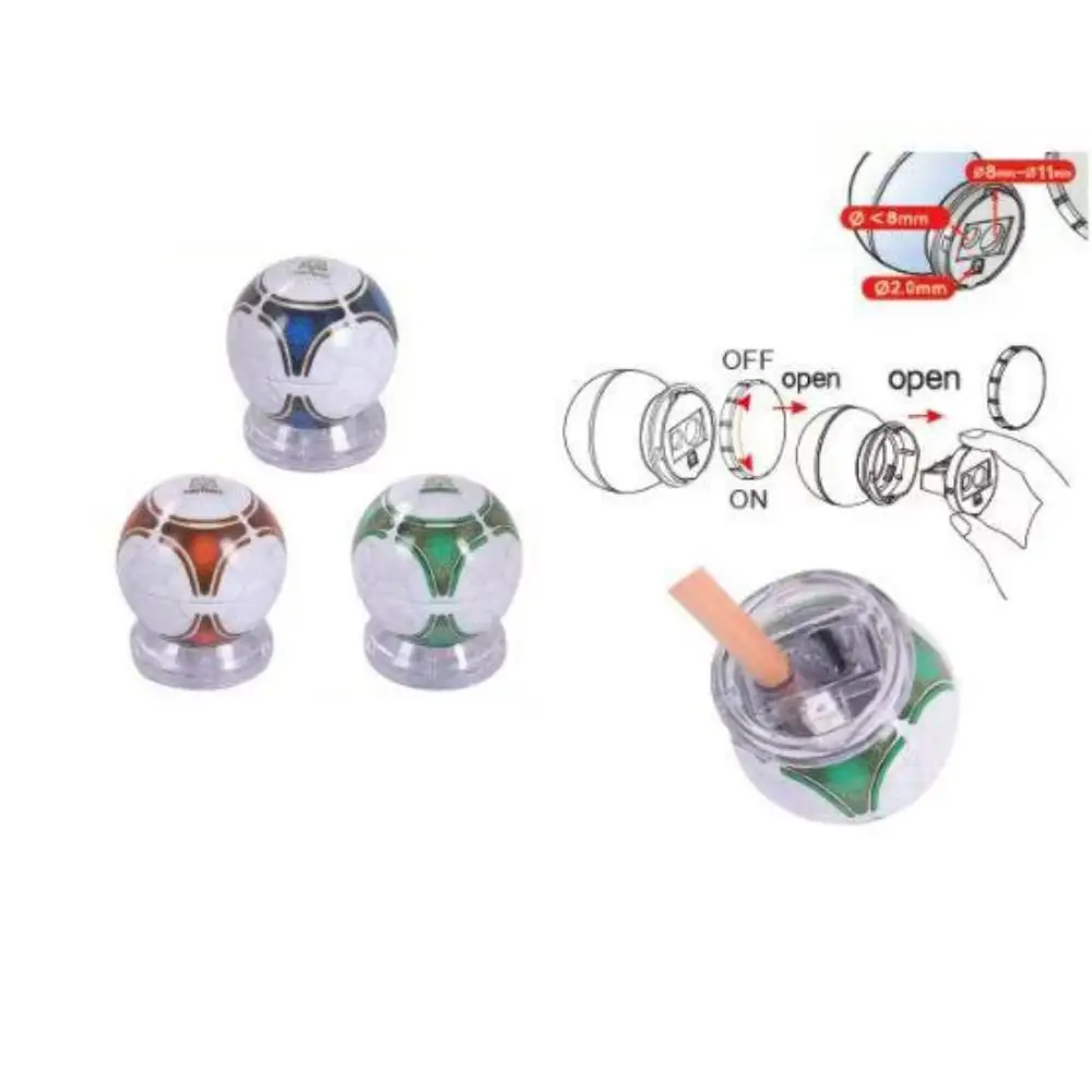 3-Hole Design Manual Pencil Sharpener Multi-Size Pencils Adjustable Holes Football Pencil Sharpener Random Color Portable
