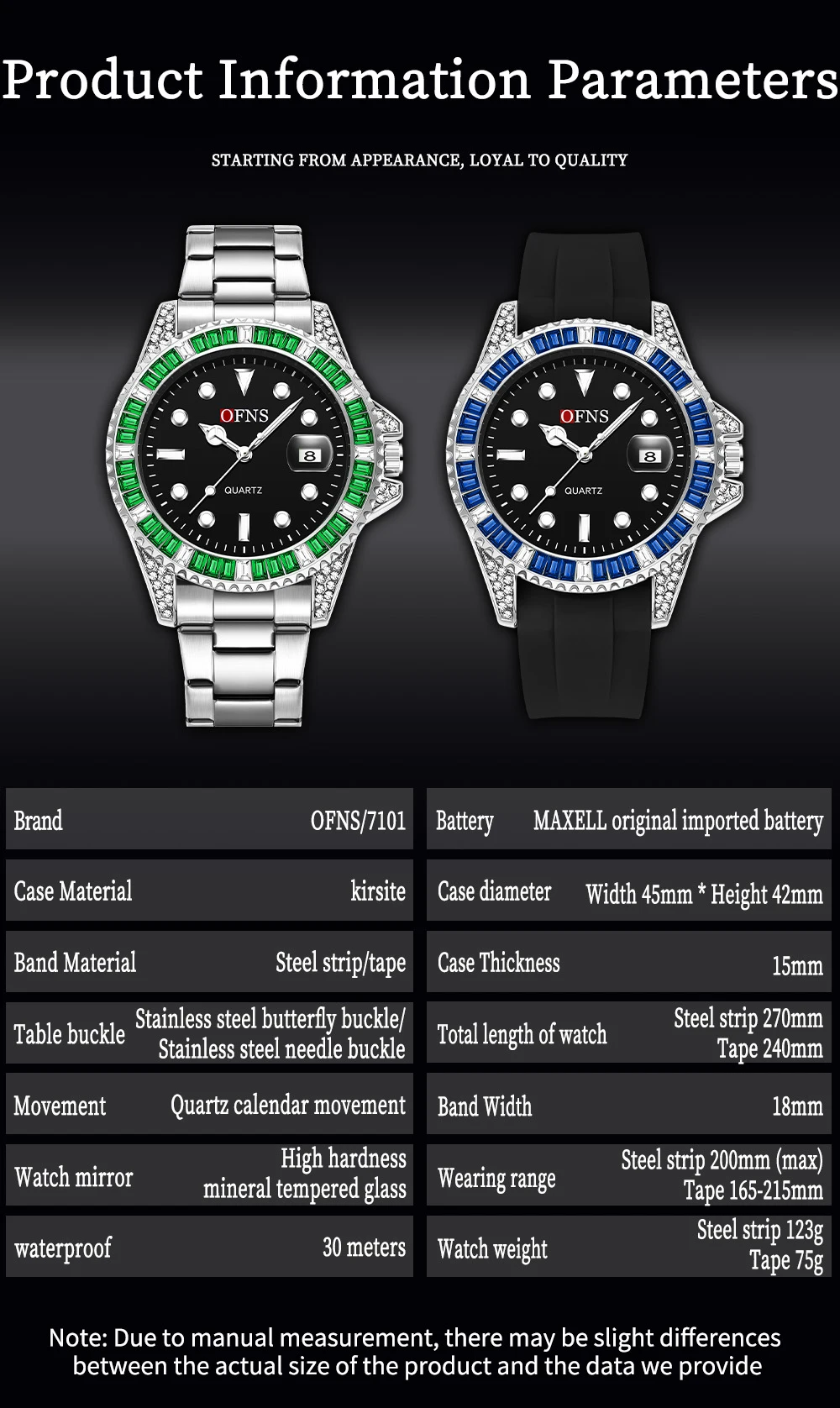 OFNS ใหม่ 7101 แฟชั่นธุรกิจผู้ชายนาฬิกาควอตซ์กันน้ํา Night Light ปฏิทินหรูหราผู้ชายนาฬิกาควอตซ์ 2025