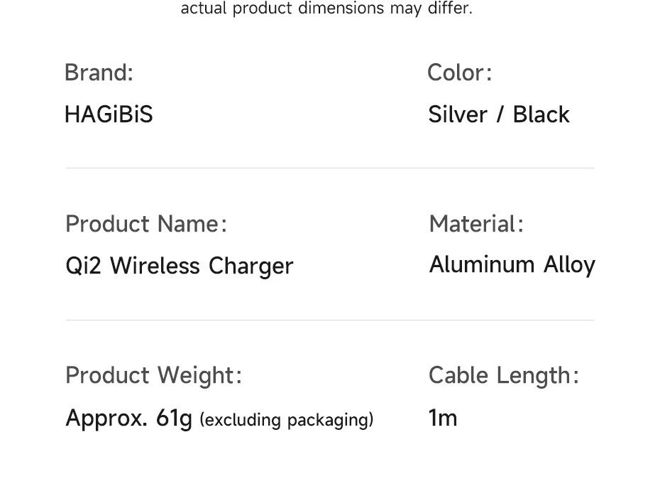 Hagibis Dual-Sided Magnetic Wireless Charger Qi2 25W