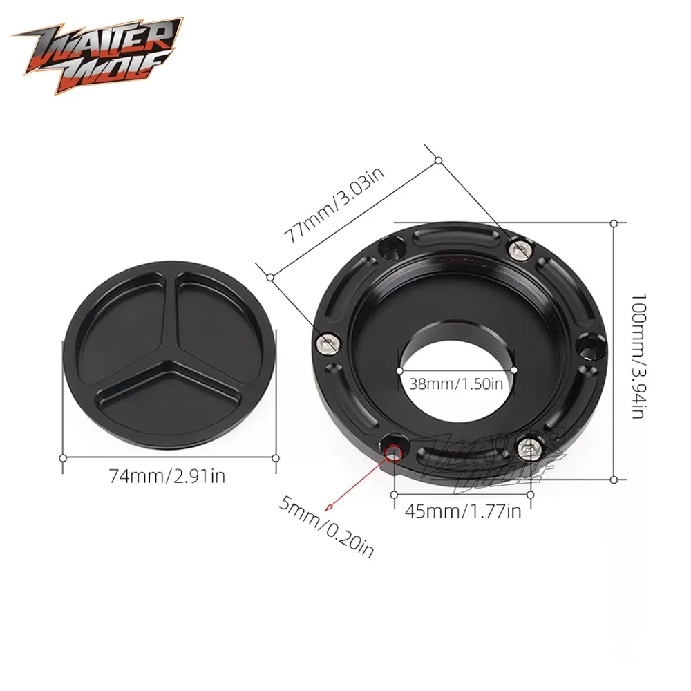 Z250 Z300 Gas Oil Tank Filler Cover Keyless Fuel Cap For Kawasaki Ninja 125 250 300 250SL 250R EX250 EX300 BX125 BX250 2008-2020