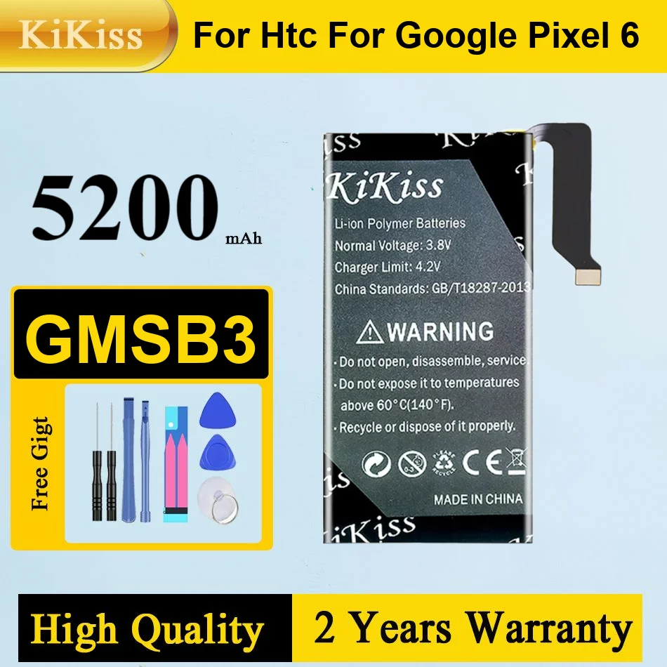 Baterai Ponsel GMSB3 5200Mah Untuk Htc Google Pixel 6 Tahan Lama Dapat Diisi Ulang