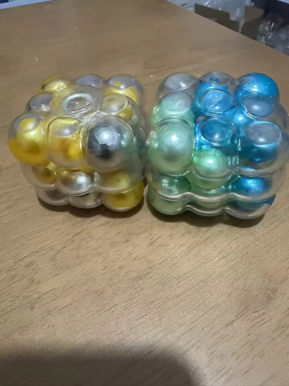 Scrunchems Colorful Beads Fidget Squeeze Cube Soft Gummy Stress Relief Anti Anxiety Asmr Squish Square Toy For Adults Desk