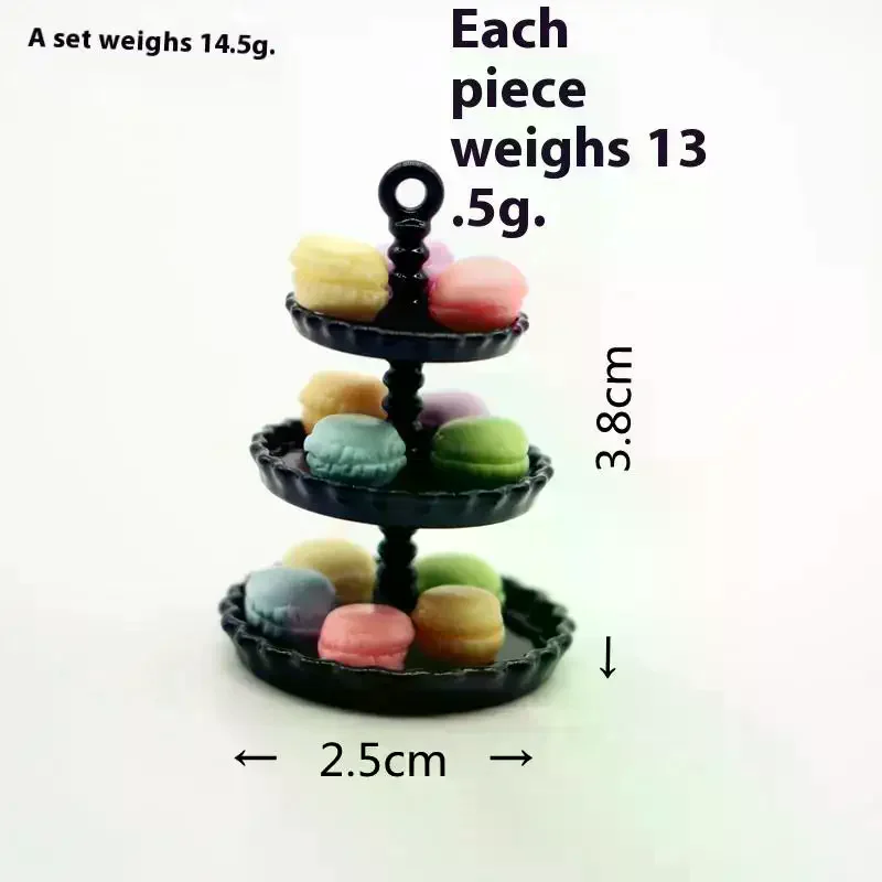 1Pcs Dollhouse Mini Cake Tray Model Simulation Miniature Cake Stand Ornament Toys Scene Decoration Doll House Accessories