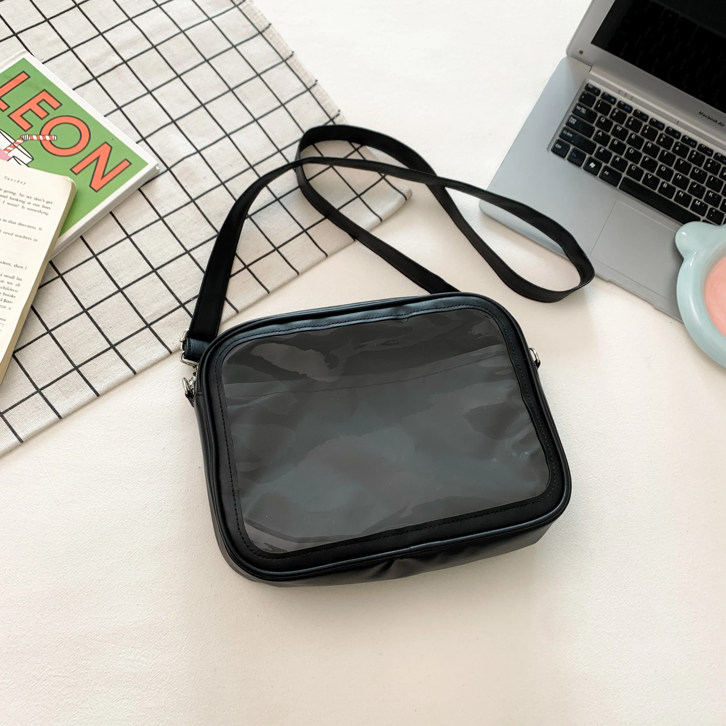 Simple Stylish PU Leather Slanting Bag Jk School Uniform Bag Japanese Style Ins High Aesthetic Single Shoulder Basic Model