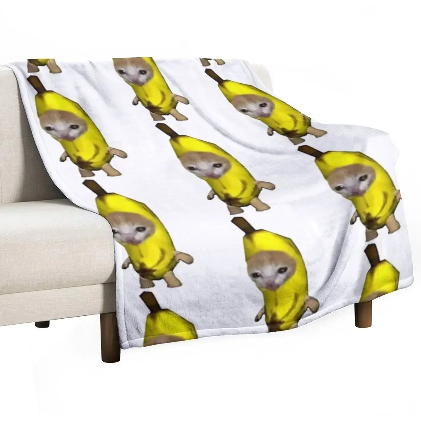 

Banana kitten Throw Blanket Sofas Decorative Sofa Blankets