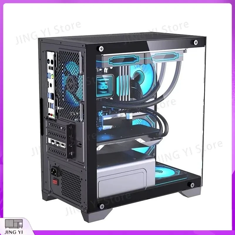 Gaming PC Case mATX ITX Tempered Glass RGB Computer Chassis Mid Tower USB3.0 Desktop Cabinet DIY Gaming Box Hardware