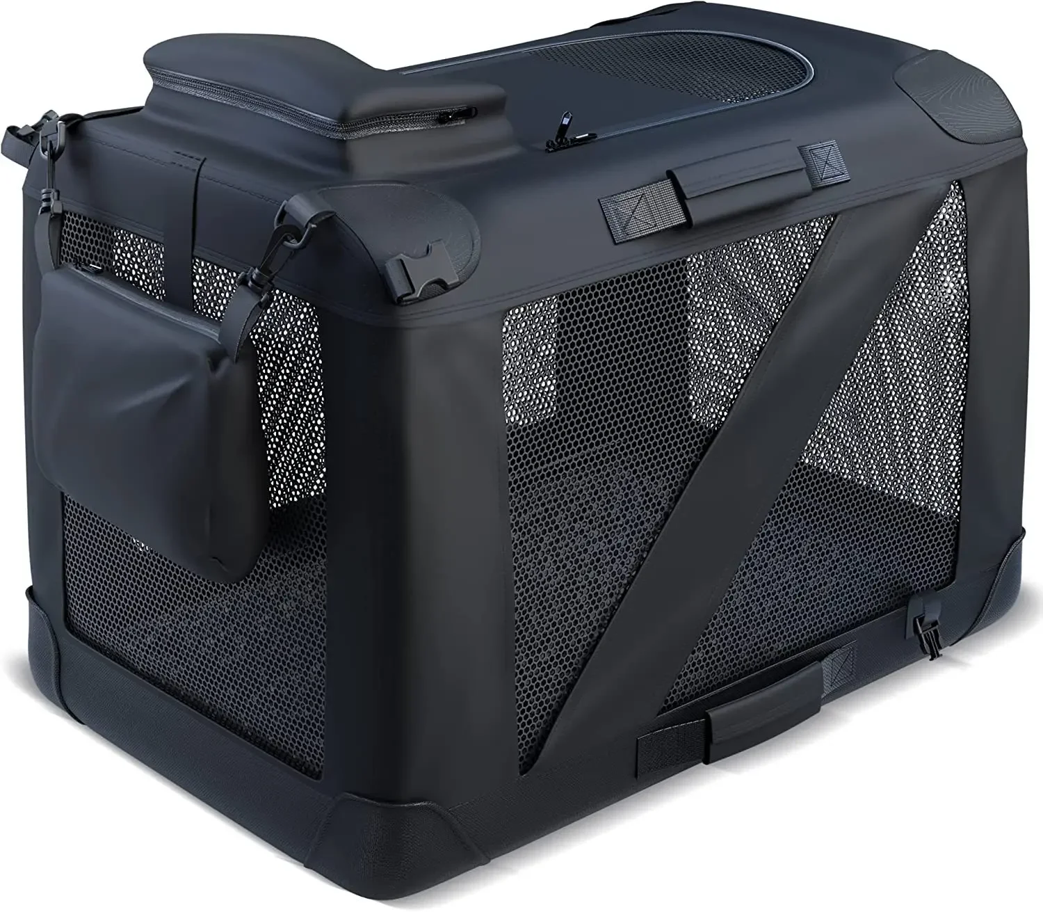 Travel Cat Dog Carrier Crate Kennel Portable Removable Collapsible Steel Frame Zipper Airline Approved Oxford Animal Cage