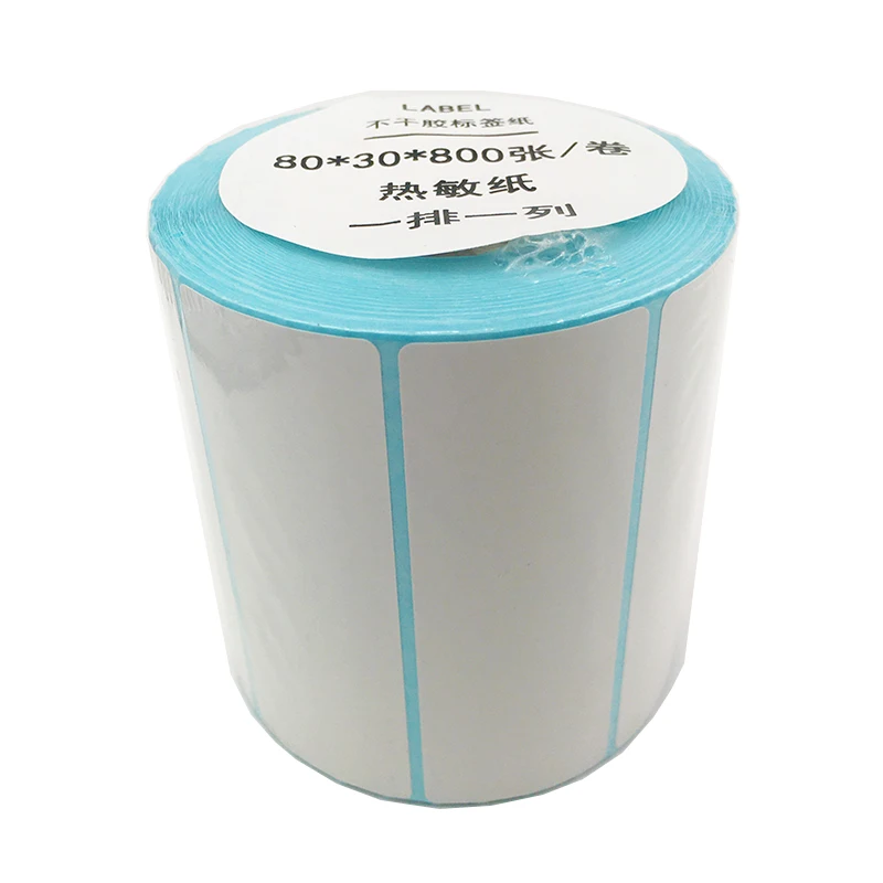 Direct Thermal Removable Blank Labels Rectangle Self-Adhesive Writable Barcode Supermarket BPA Free Stickers for Thermal-Printer