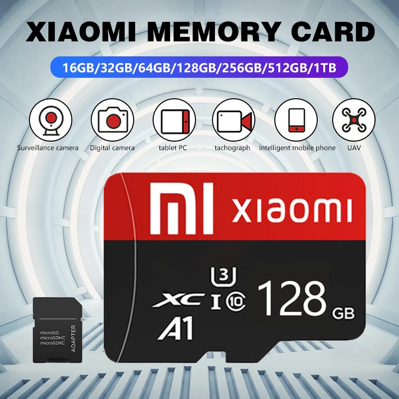 Карта Micro Tf SD XIAOMI A1, класс 10, умная флэш-карта памяти SD высокой скорости, 1 ТБ, 128 ГБ, 256 ГБ, карта памяти для телефона/камеры