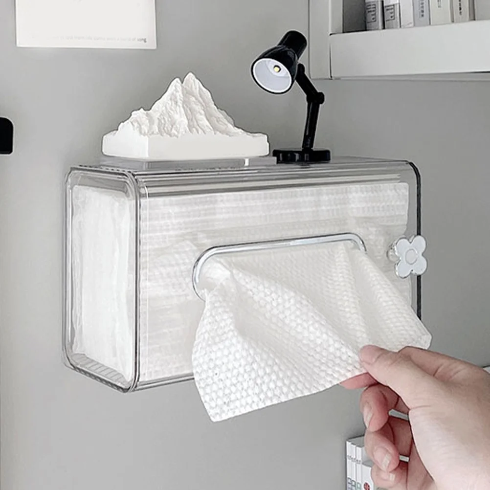 

Clover Tissue Box Wall Mounted No Punch Paper Towel Holder For Bathroom Kitchen Ceramic Tile Stainless Steel Surface