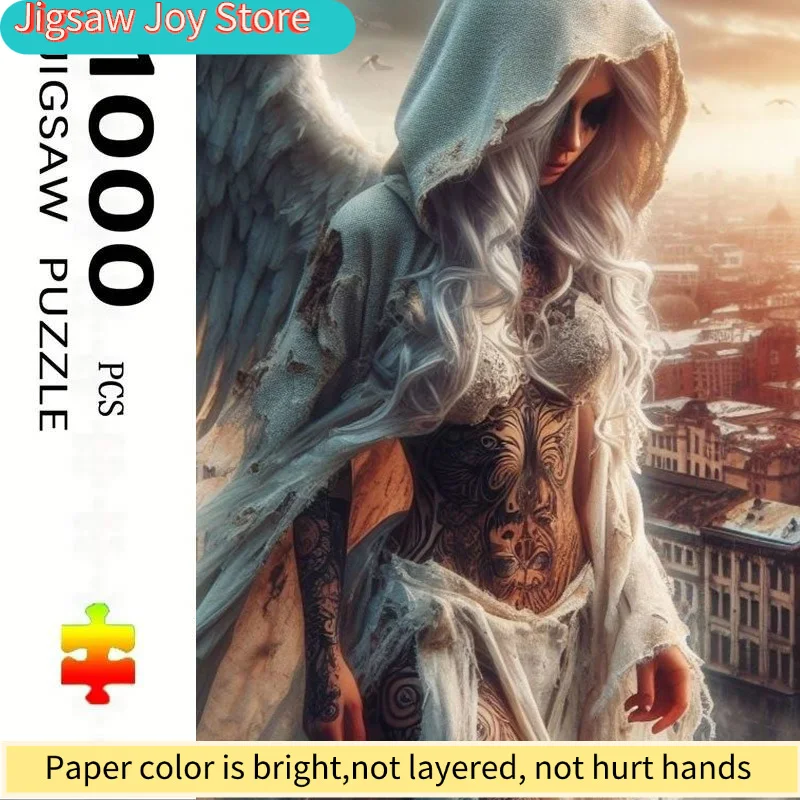 Angel Wing Tattoo Art Puzzle Suitable for - Large Challenge Jigsaw for Adults &, Portable Brain Game, DIY Creative Gift for /