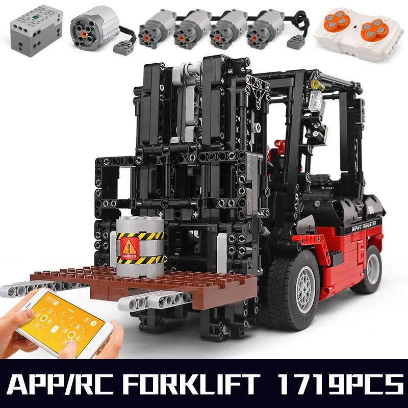 Mould King 13106 Technische Auto Speelgoed De MOC-3681 APP&RC Custom Heftruck Model Bouwstenen Bakstenen Kinderen Kerstcadeau