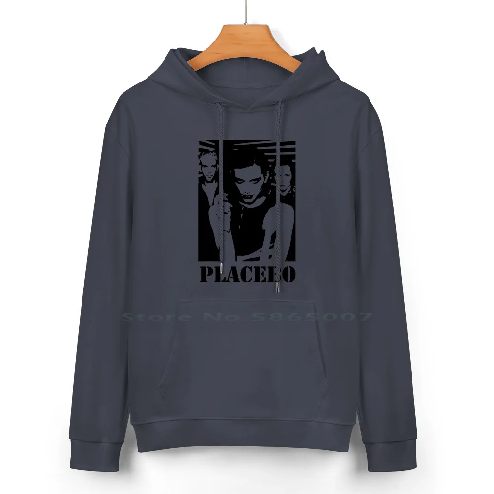 Placebo Pure Cotton Hoodie Sweater 24 Colors Placebo Brian Molko Band Music Alternative Black Silhouette Mads Sleeping With