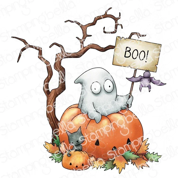 ليتل كتي شبحي متعة 2025 طوابع جديدة للنقش الحرفي جعل ورقة بطاقات المعايدة صنع قالب DIY بها بنفسك اليدوية #5