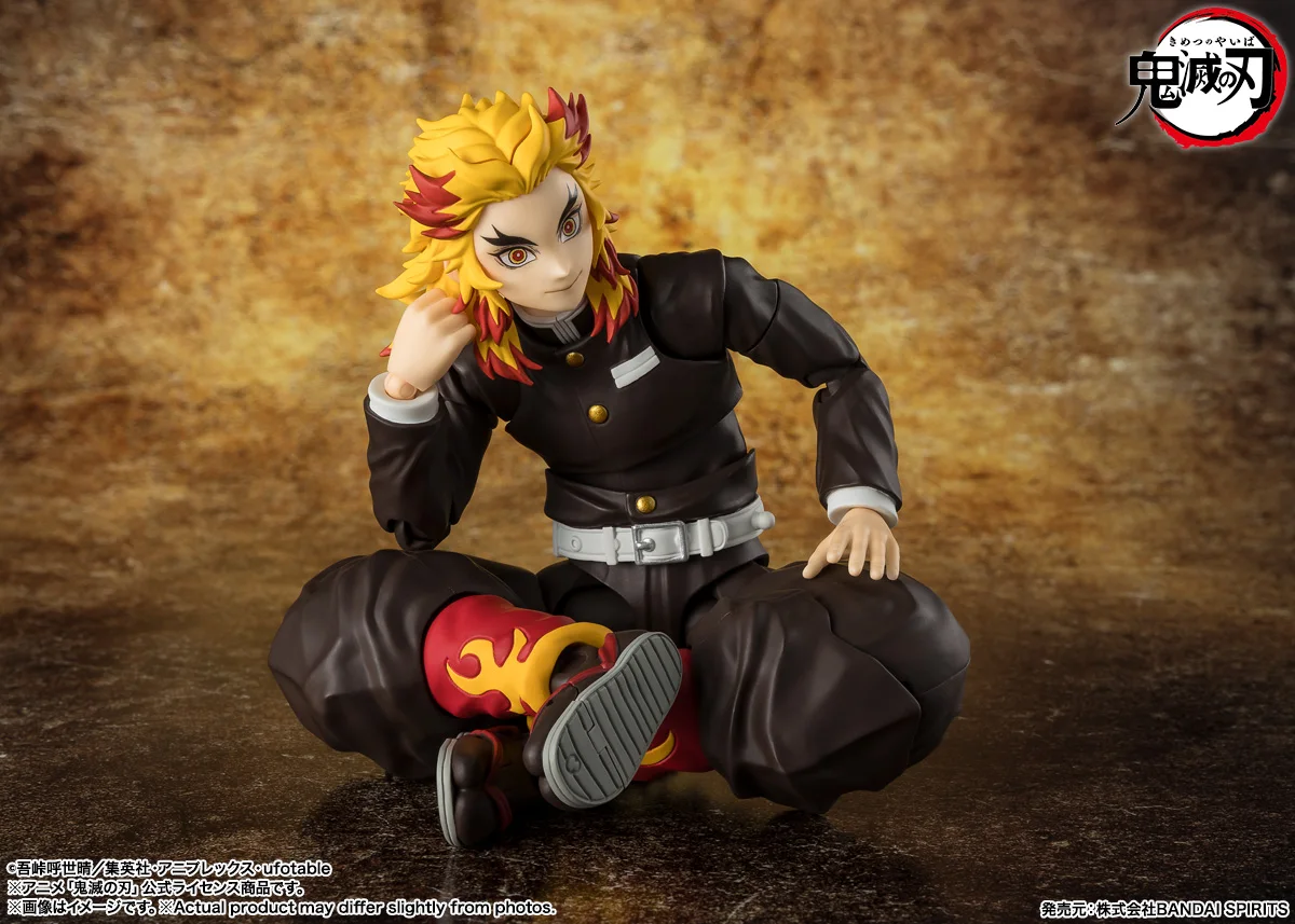 재고 있음 오리지널 반다이 SHFiguarts 악마 슬레이어 Rengoku Kyoujurou 피규어 애니메이션 액션 모델 정품 박스형 장난감