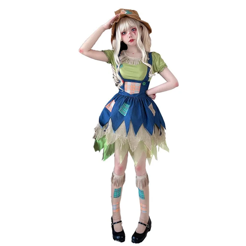 

Костюм ведьмы для взрослых на Хэллоуин, маскарадный костюм волшебника страны Оз, женский костюм пугала, сценический костюм для Хэллоуина