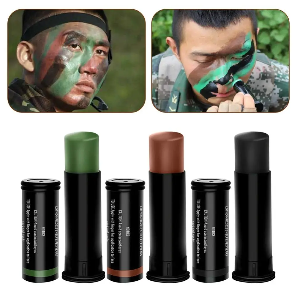 Field Camouflage Oil Face Paint Tube Easy to Color Camouflage Cream Oil Tube Stick Disguised Paint Eye Black Stick for Sports