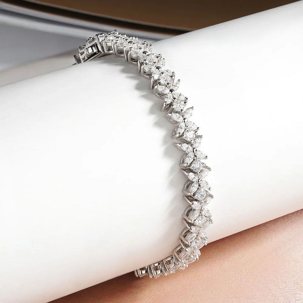 Serenity D Color Butterfly Shape Moissanite Tennis Bracelet For Women Man S925 Sterling Silver Sparkling Hand Chain Fine Jewelry
