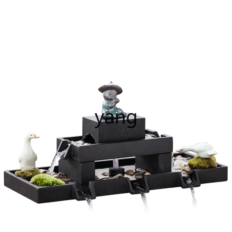 LH indoor water tank garden fish tank landscaping flowing water ornament circulating water tea table viewing accessories