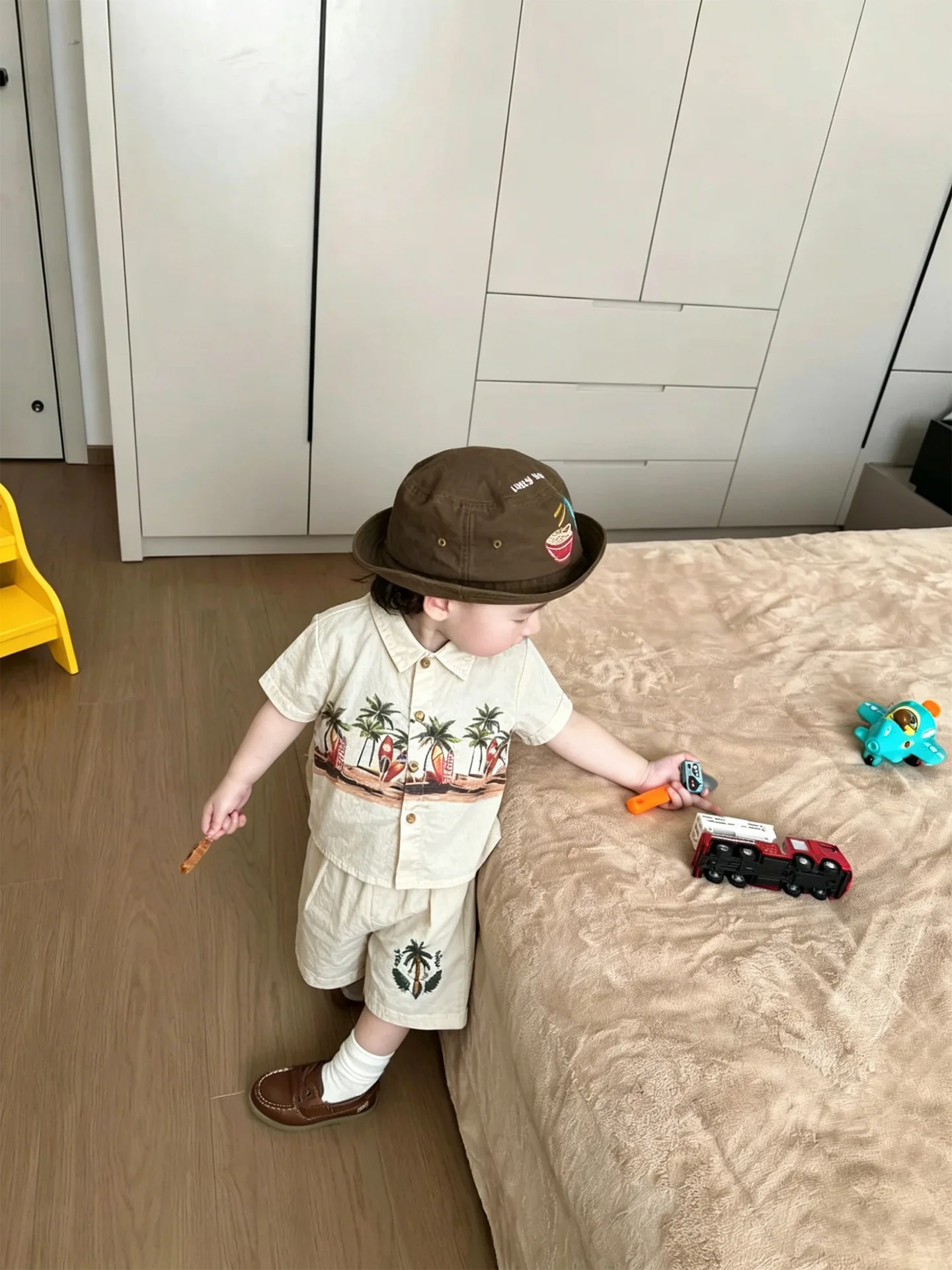 boys-summer-outfit-set-breathable-beach-vacation-style-cool-short-pants-baby-trendy-shirt-two-piece-set-lightweight-regular-t