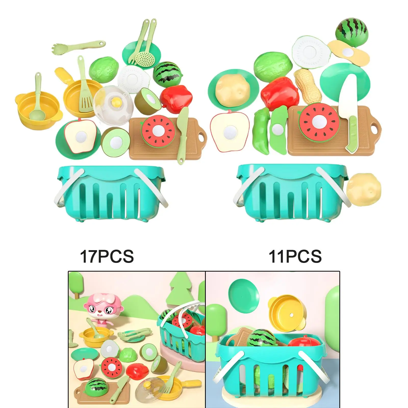 food Toy Vegetables and Fruits Toys, Play House Toys Food Cutting Toys, for Holiday Gifts