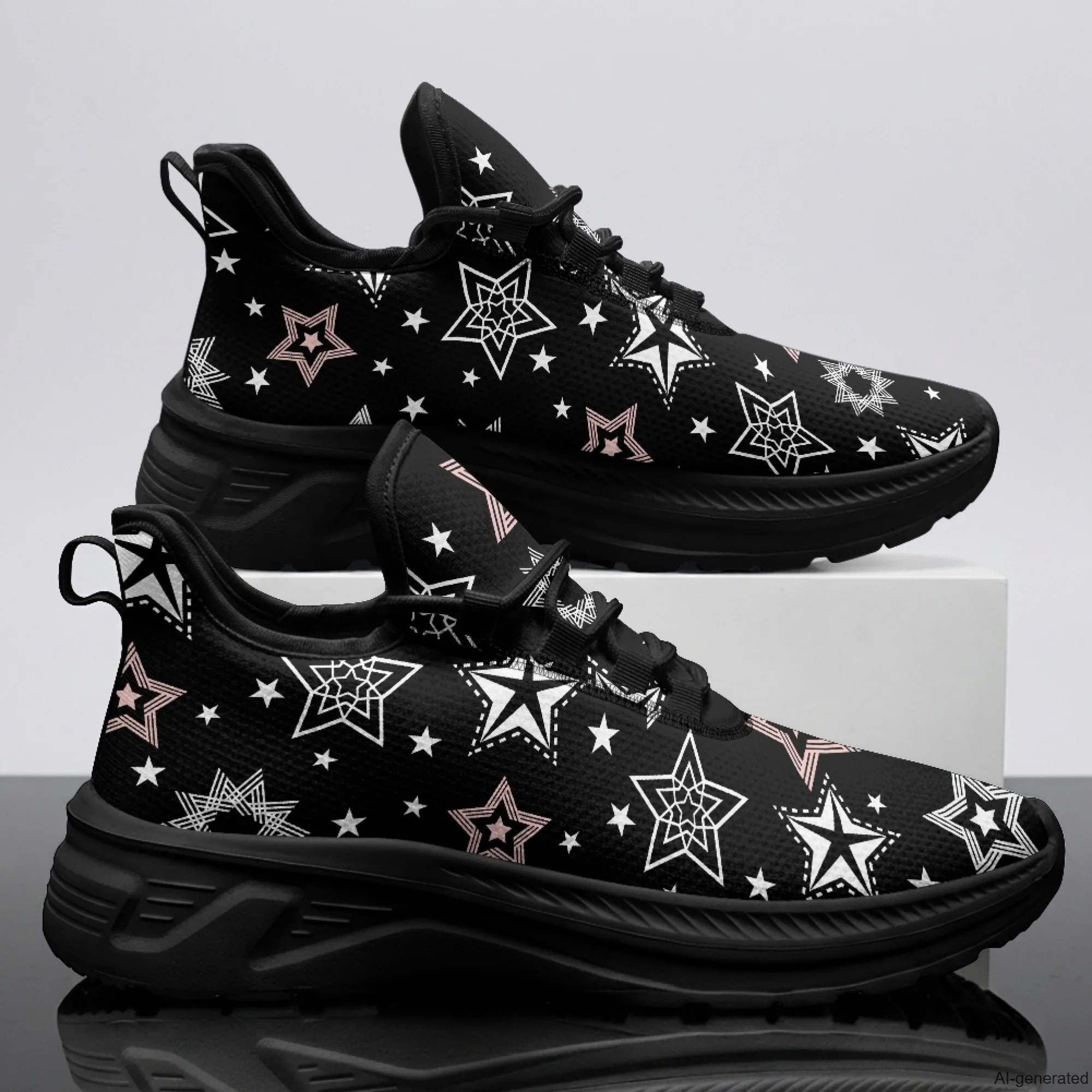 XIXIRIMIDO Womens Walking Shoes Nurse Shoes Nurse Sneakers Mens Gym Sports Casual Fashion Shoes Stars Pattern Shoes 35-48