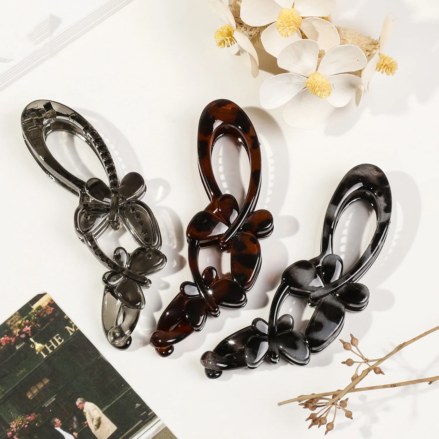 Leopard Banana Hair Clip Butterfly Shaped Sweet Hair Claws Hairpin Ponytail For Women Hair Accessories HairgripsTwist Barrettes image 6