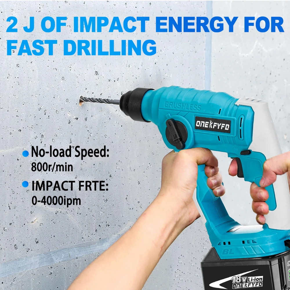 10mm Mini Brushless Electric Hammer Drill 2 Modes Cordless Efficient Impact Drill Power Tools For Makita 18V Battery