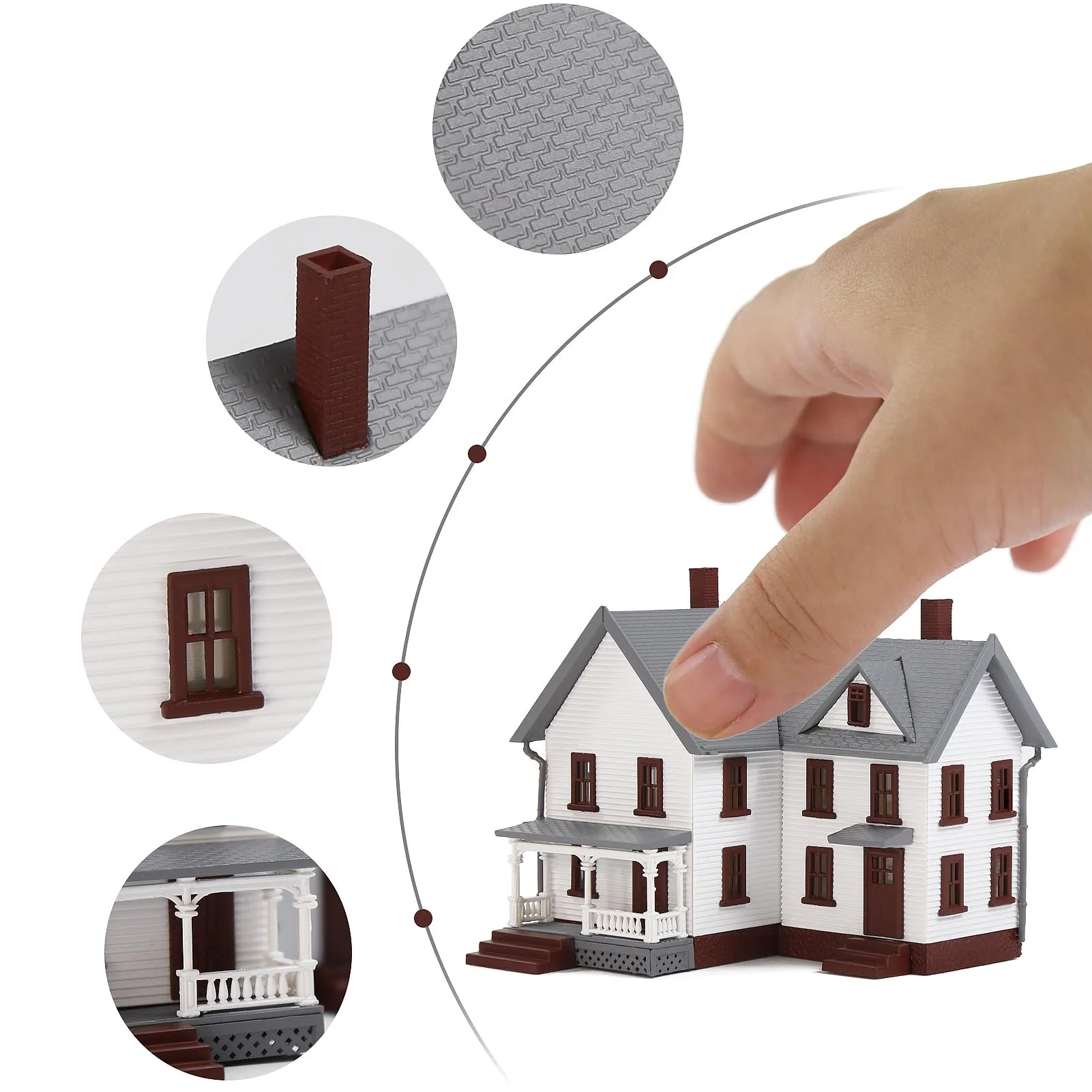 

Evemodel JZN5885 Модель Dwelling House Kit в масштабе N, двухэтажный, с крыльцом