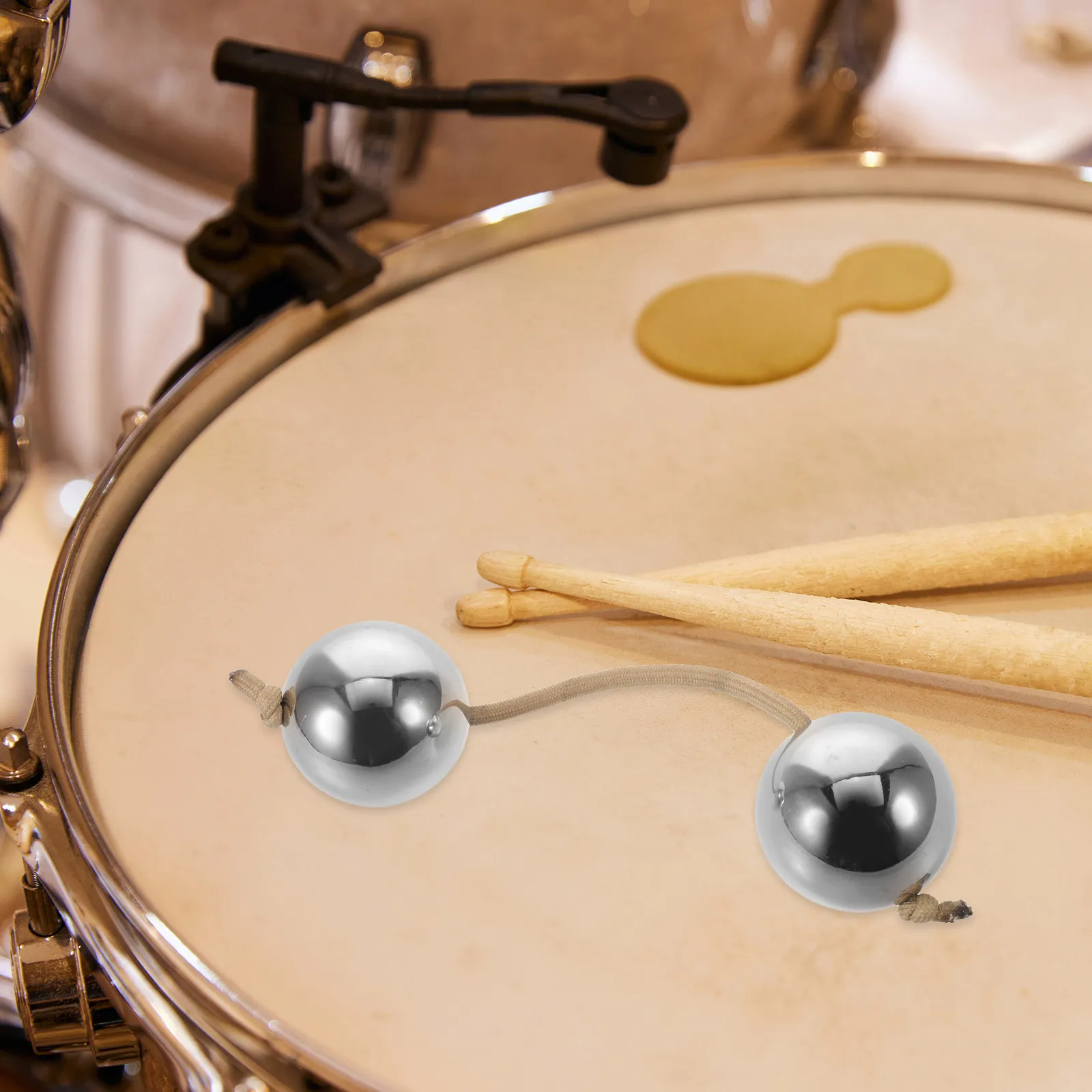 Polished Stainless Hand Shaker Double Ball Percussion Tool for Band Music Training Stage Performance African